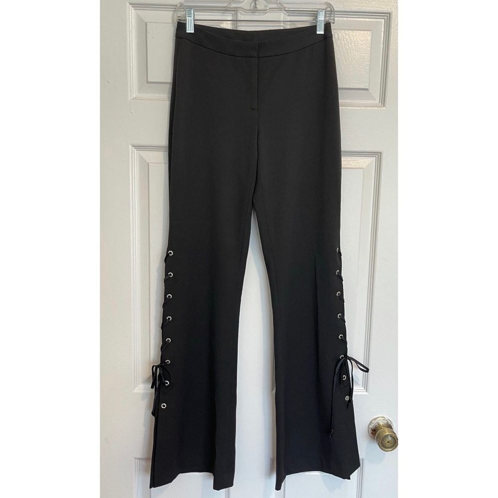 CACHE VINTAGE 90s SIDE LACE UP BLACK FLARE PANTS 🖤